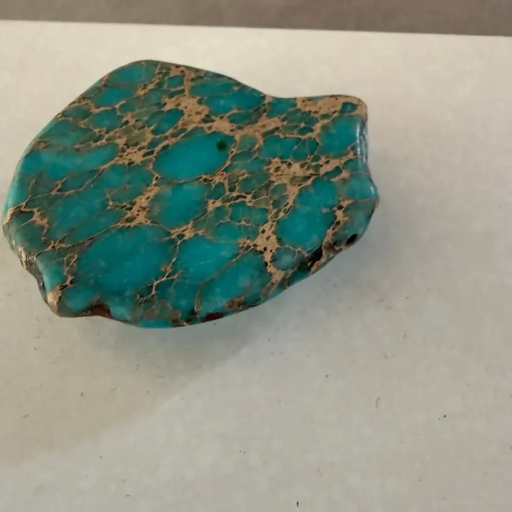 White Marble Trinket Box w Turquoise Stone Lid Jewelry Keepsake Box Decor